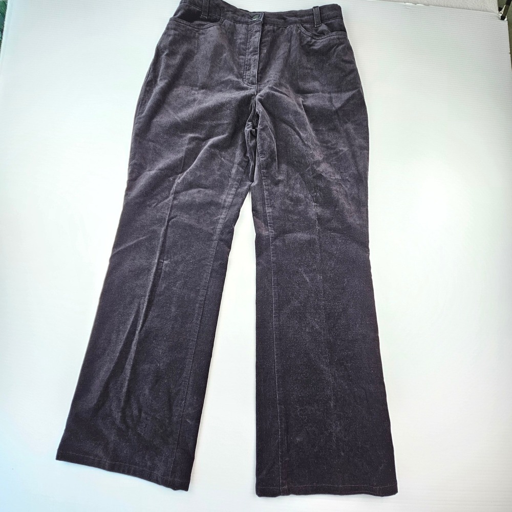 Brax Feel Good Velvet Dream Manuela Pants Black Straight Leg 79-633/01 12R